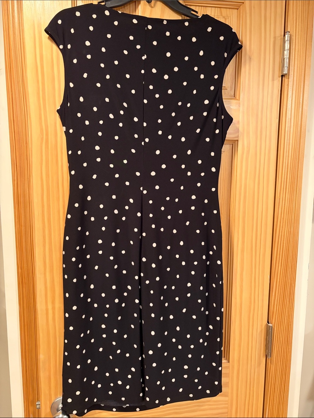 American Living Black and Cream Polka Dot Midi Dress - Picture 2 of 4